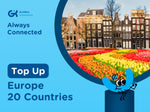 Top Up for Europe 20 Countries SIM Card